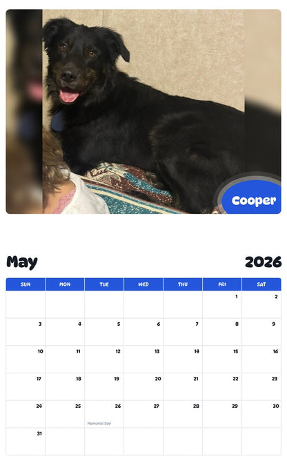 2026 - 2027 Cooper - Pawidols Pet Calendar