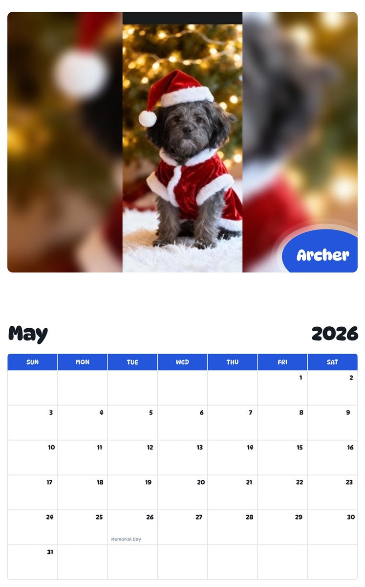 2026 - 2027 Archer - Pawidols Pet Calendar