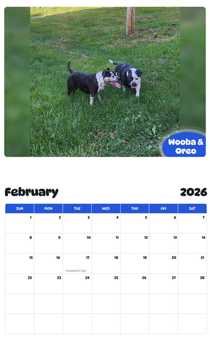 October 2025 - September 2026 Wooba & Oreo - Pawidols Pet Calendar