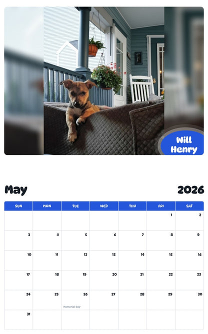 2026 - 2027 Will Henry - Pawidols Pet Calendar