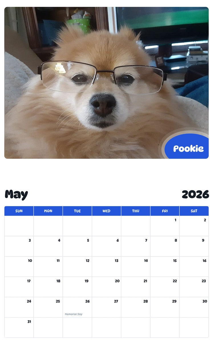 2026 - 2027 Pookie - Pawidols Pet Calendar