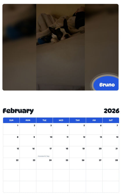 October 2025 - September 2026 Bruno - Pawidols Pet Calendar
