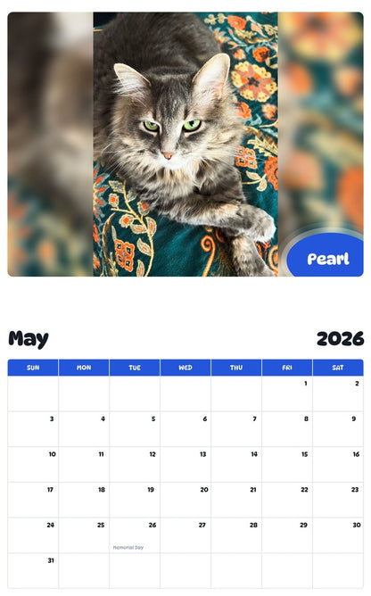 2026 - 2027 Pearl - Pawidols Pet Calendar