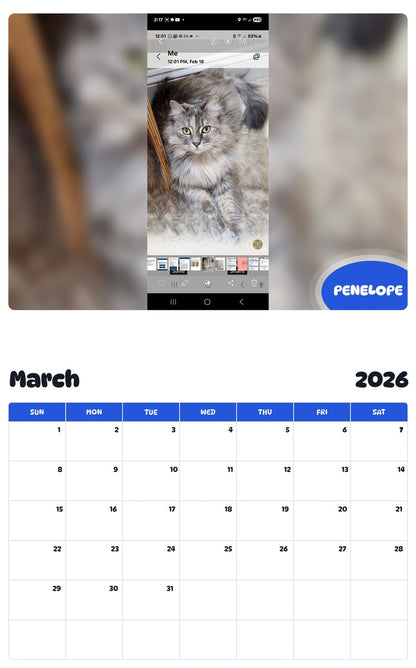 November 2025 - October 2026 PENELOPE - Pawidols Pet Calendar