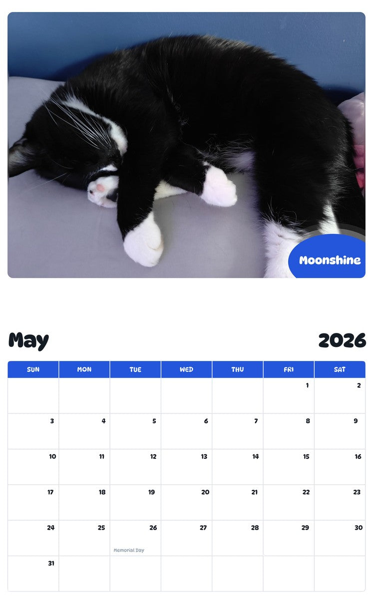2026 - 2027 Moonshine - Pawidols Pet Calendar