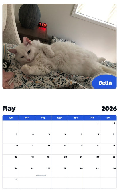 2026 - 2027 Bella - Pawidols Pet Calendar