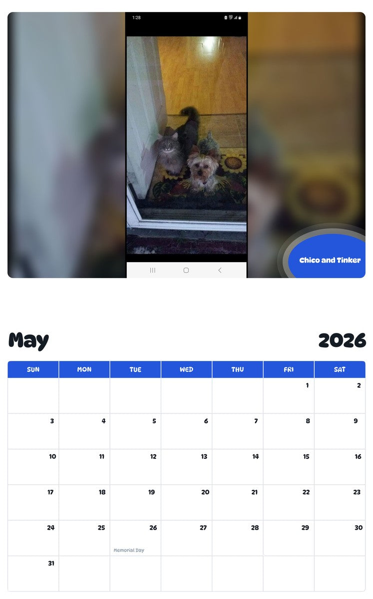 2026 - 2027 Chico and Tinker - Pawidols Pet Calendar