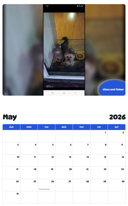 2026 - 2027 Chico and Tinker - Pawidols Pet Calendar