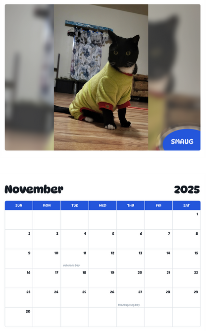 July 2025 - June 2026 Smaug - Pawidols Pet Calendar
