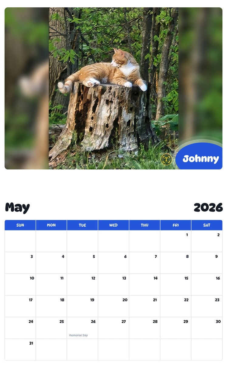 2026 - 2027 Johnny - Pawidols Pet Calendar