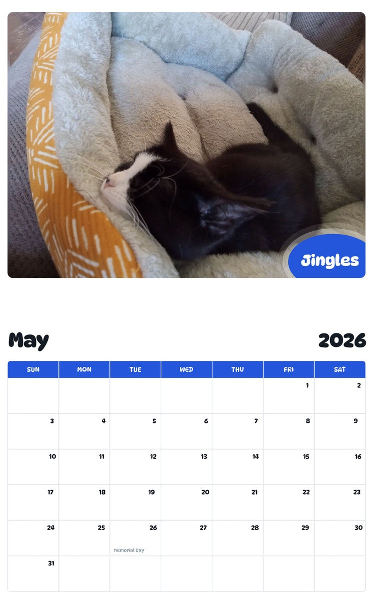 2026 - 2027 Jingles - Pawidols Pet Calendar