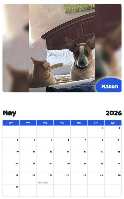 2026 - 2027 Mason - Pawidols Pet Calendar