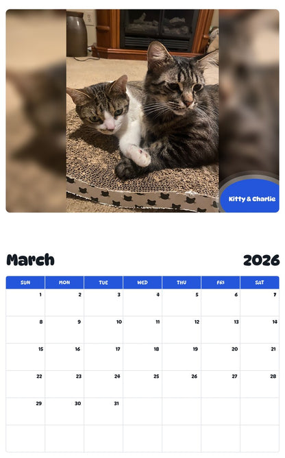 November 2025 - October 2026 Kitty & Charlie - Pawidols Pet Calendar