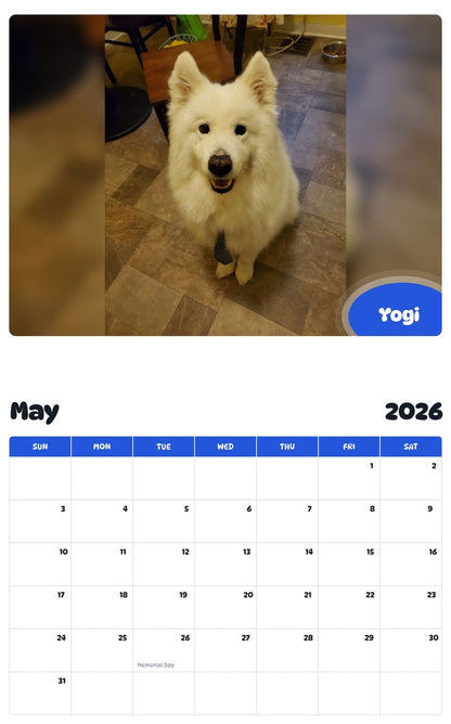2026 - 2027 Yogi - Pawidols Pet Calendar