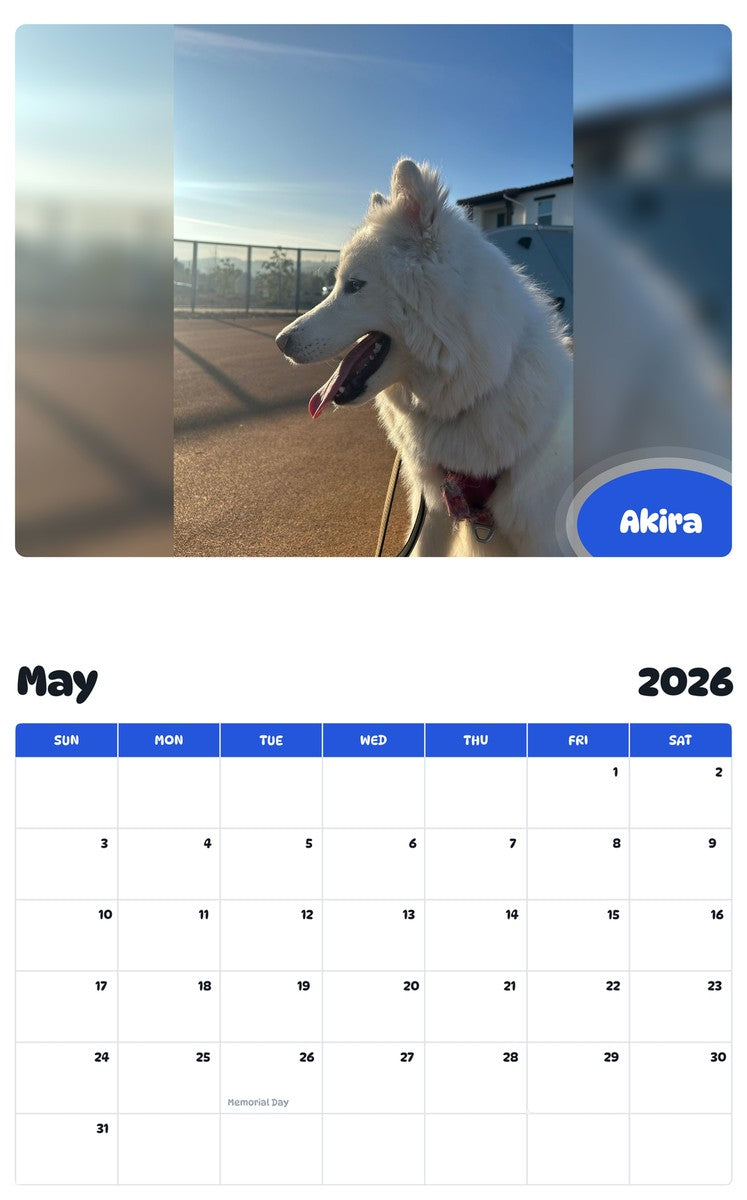 2026 - 2027 Akira - Pawidols Pet Calendar
