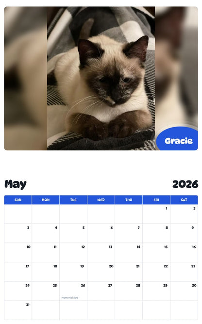 2026 - 2027 Gracie - Pawidols Pet Calendar