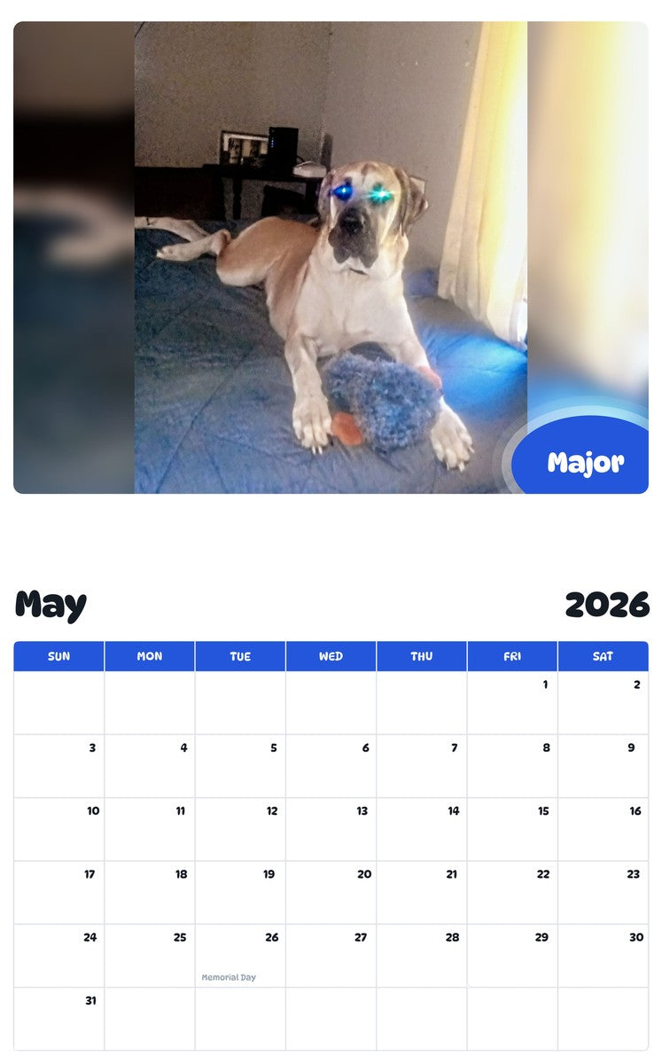 2026 - 2027 Major - Pawidols Pet Calendar