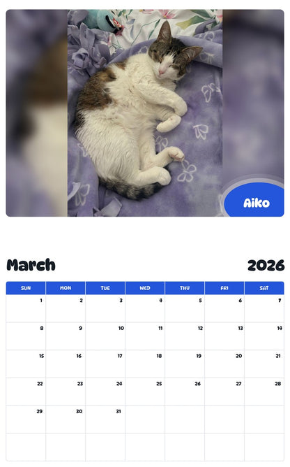November 2025 - October 2026 Aiko - Pawidols Pet Calendar