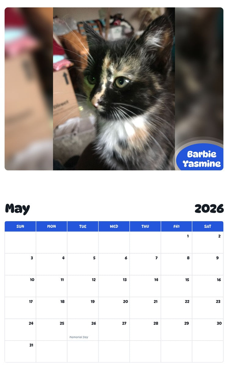 2026 - 2027 Barbie Yasmine - Pawidols Pet Calendar