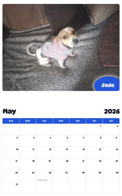 2026 - 2027 Jade - Pawidols Pet Calendar