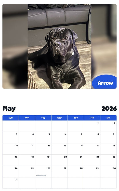 2026 - 2027 Arrow - Pawidols Pet Calendar