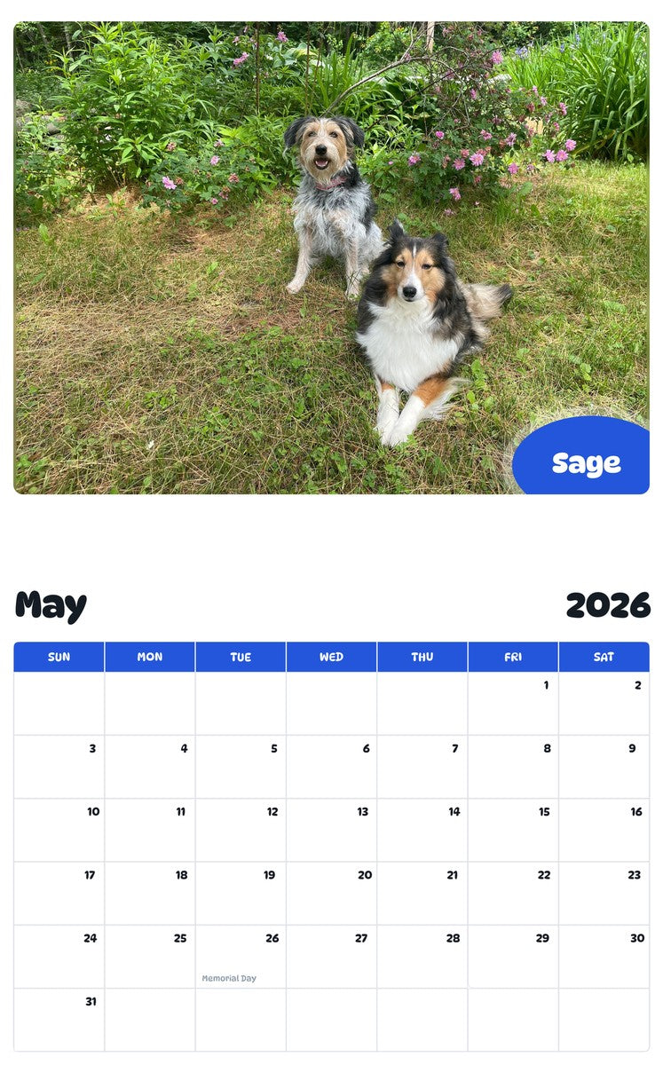 2026 - 2027 Sage - Pawidols Pet Calendar