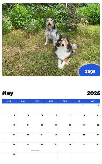 2026 - 2027 Sage - Pawidols Pet Calendar
