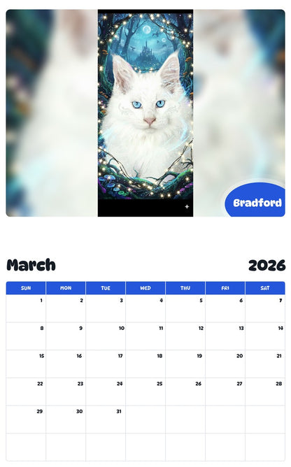 November 2025 - October 2026 Bradford - Pawidols Pet Calendar