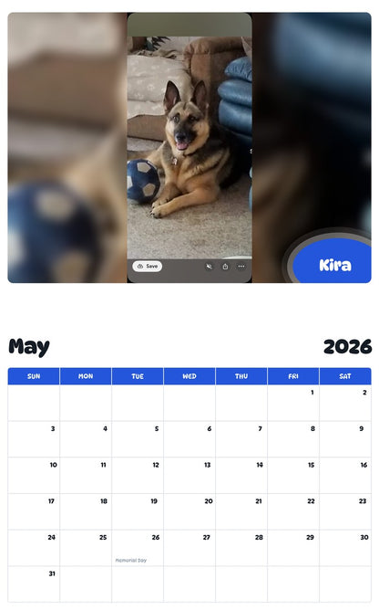 2026 - 2027 Kira - Pawidols Pet Calendar