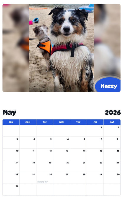 2026 - 2027 Mazzy - Pawidols Pet Calendar