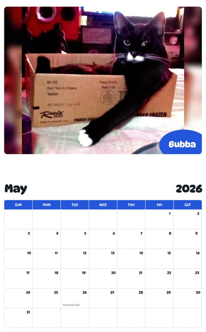 2026 - 2027 Bubba - Pawidols Pet Calendar