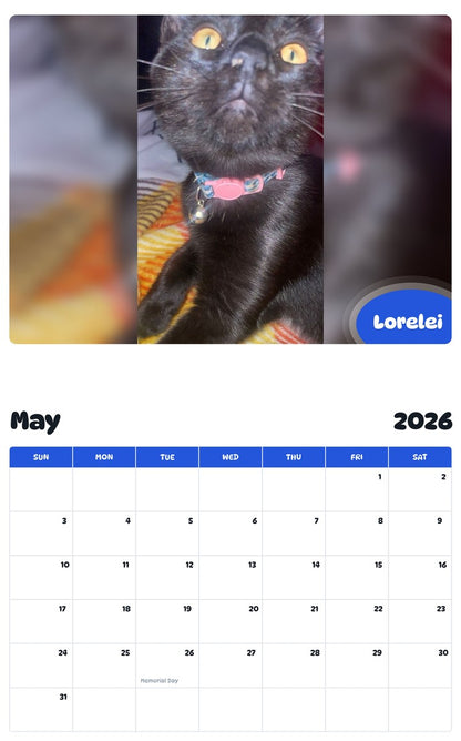 2026 - 2027 Lorelei - Pawidols Pet Calendar