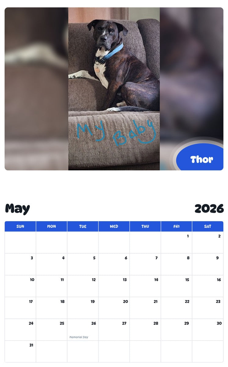 2026 - 2027 Thor - Pawidols Pet Calendar