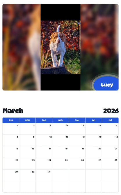 November 2025 - October 2026 Lucy - Pawidols Pet Calendar