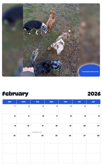 October 2025 - September 2026 Lady and pepper and Chico and misy - Pawidols Pet Calendar