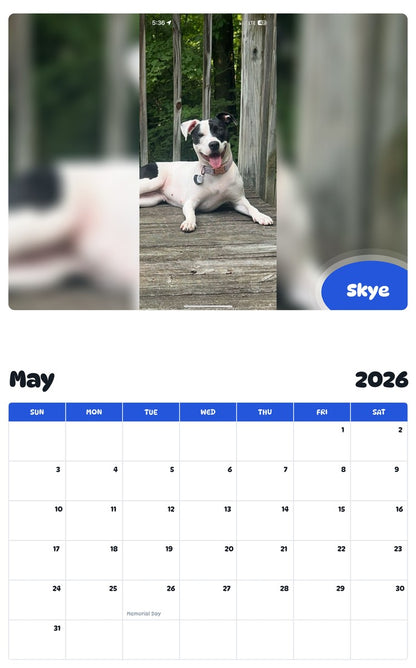 2026 - 2027 Skye - Pawidols Pet Calendar