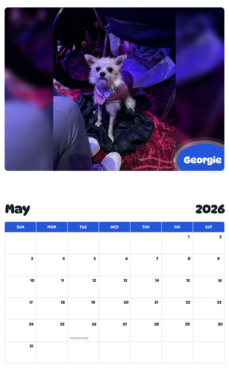 2026 - 2027 Georgie - Pawidols Pet Calendar