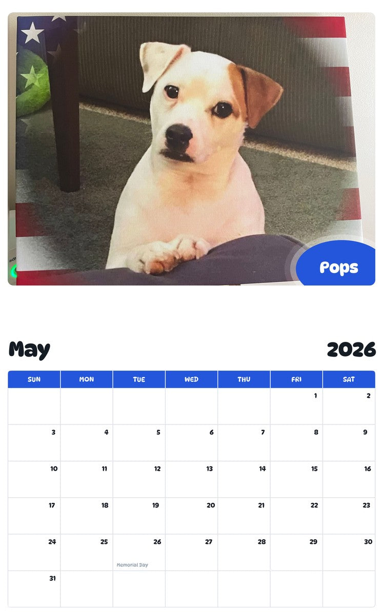 2026 - 2027 Pops - Pawidols Pet Calendar