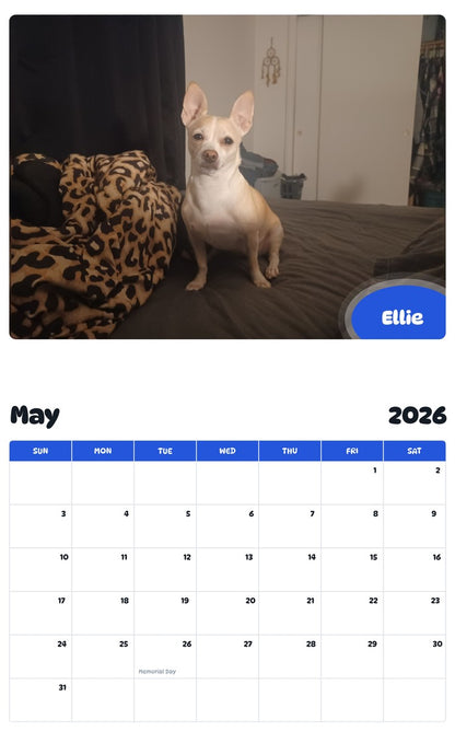 2026 - 2027 Ellie - Pawidols Pet Calendar