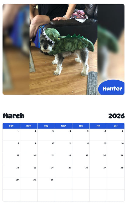 November 2025 - October 2026 Hunter - Pawidols Pet Calendar