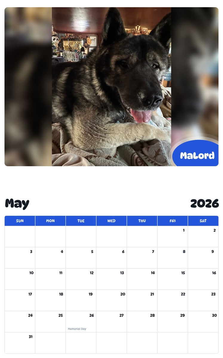 2026 - 2027 MaLord - Pawidols Pet Calendar