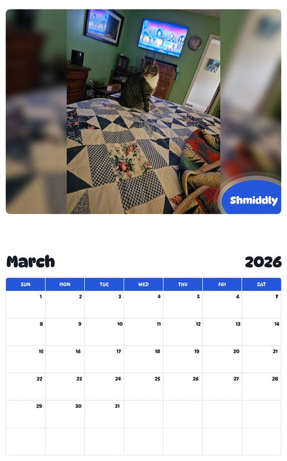 November 2025 - October 2026 Shmiddly - Pawidols Pet Calendar