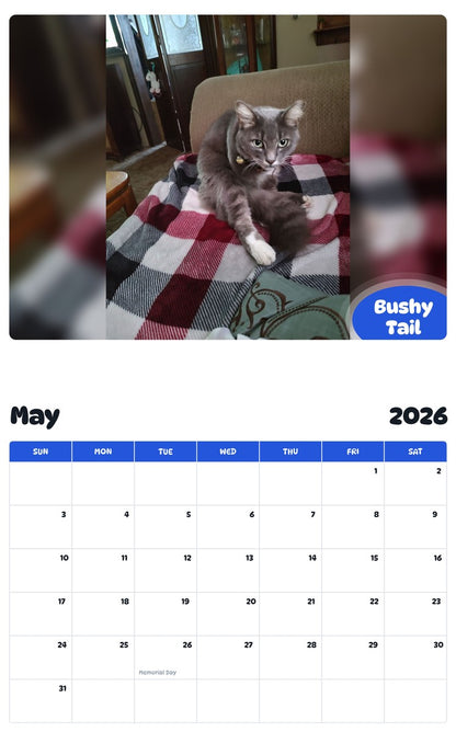 2026 - 2027 Bushy Tail - Pawidols Pet Calendar