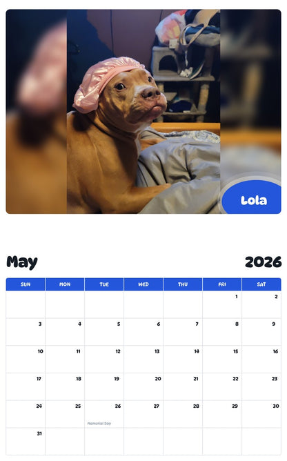 2026 - 2027 Lola - Pawidols Pet Calendar