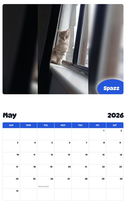2026 - 2027 Spazz - Pawidols Pet Calendar
