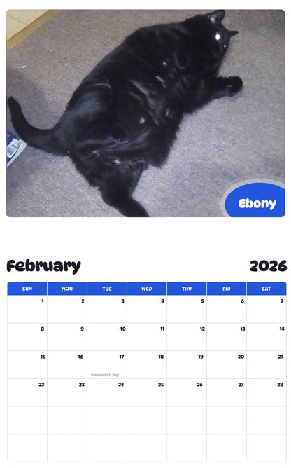 October 2025 - September 2026 Ebony - Pawidols Pet Calendar