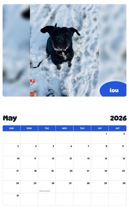2026 - 2027 lou - Pawidols Pet Calendar