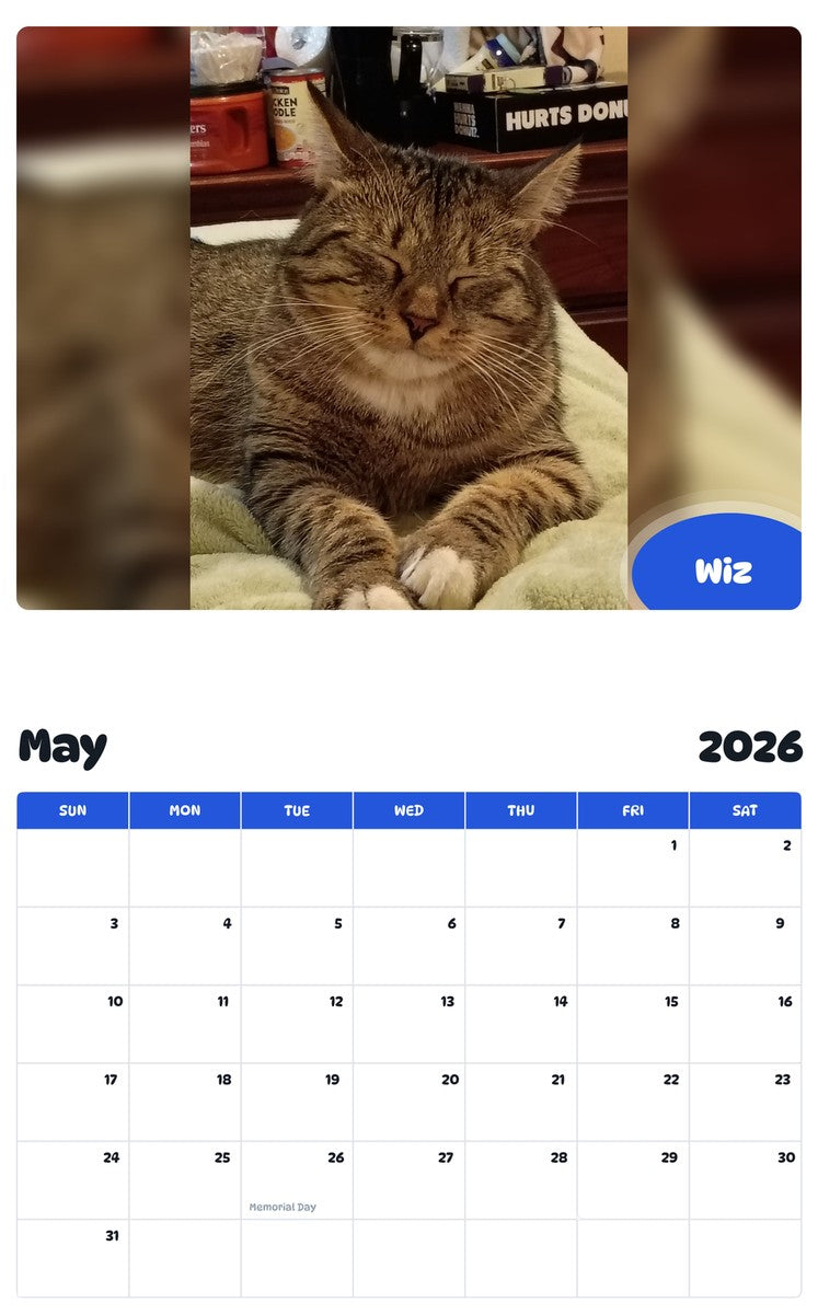 2026 - 2027 Wiz - Pawidols Pet Calendar