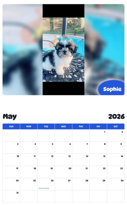 2026 - 2027 Sophie - Pawidols Pet Calendar