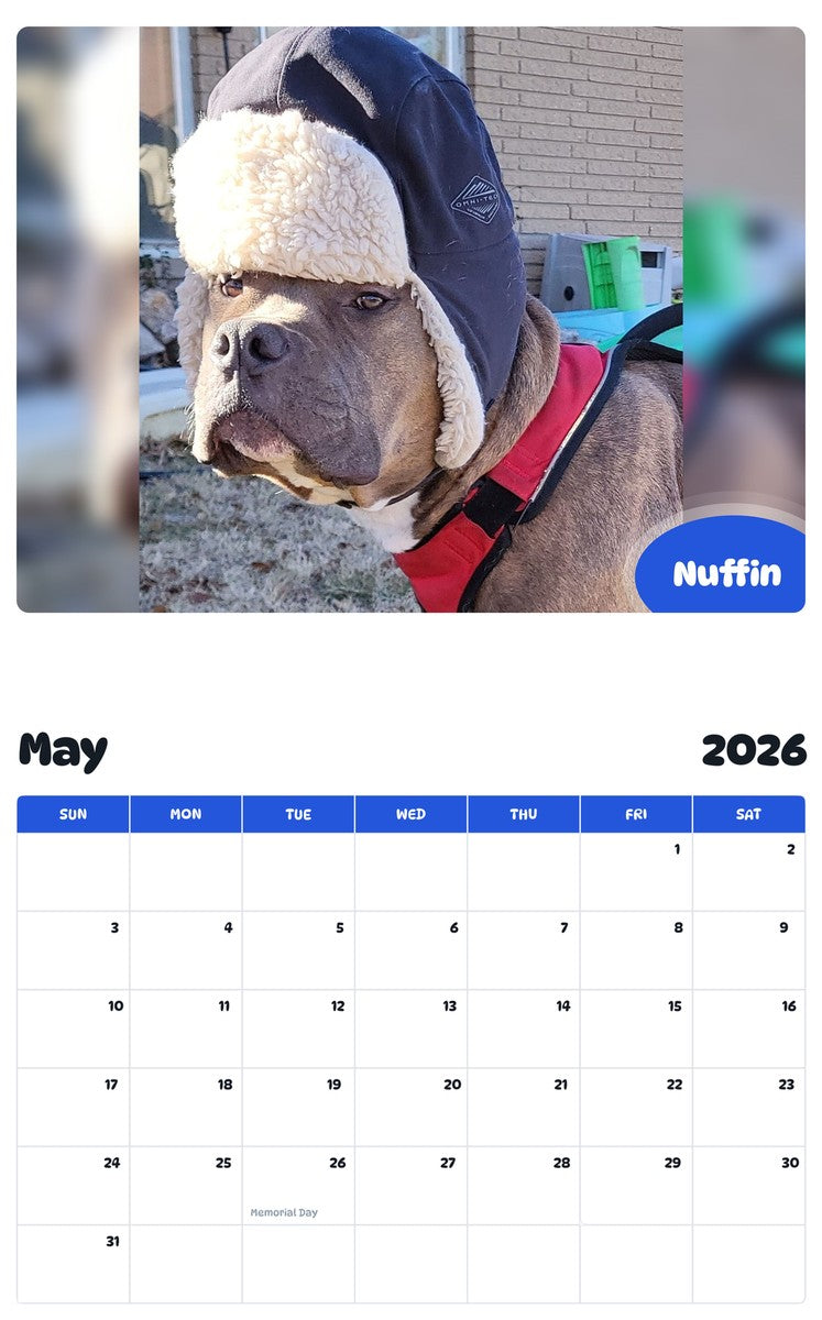 2026 - 2027 Nuffin - Pawidols Pet Calendar